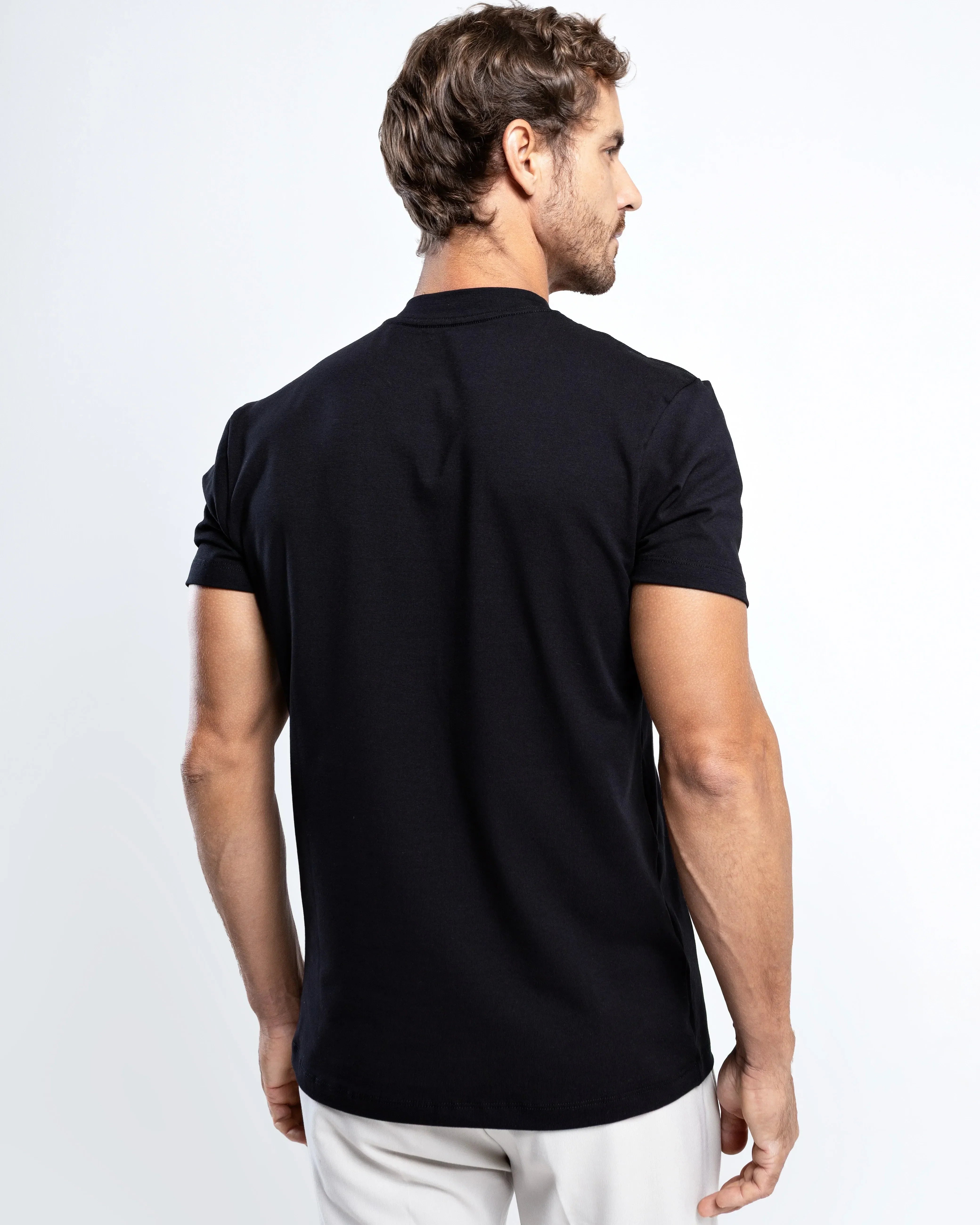 Camiseta Gola Alta Algodão Egípcio - Grant