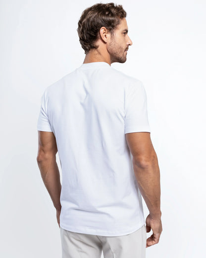Camiseta Gola Alta Algodão Egípcio - Grant - Branco