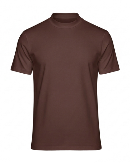Camiseta Gola Alta Algodão Egípcio - Grant - Marrom