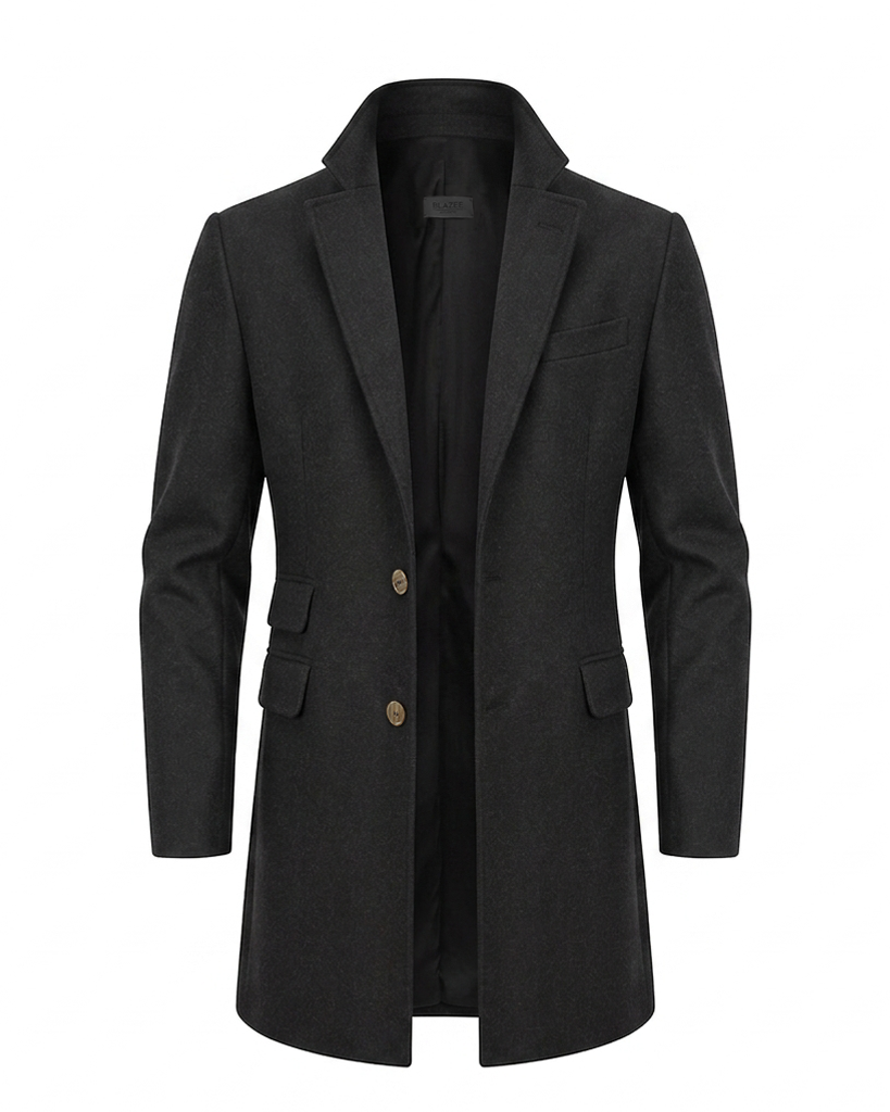 Casaco St. Moritz em 100% Lã Merino - Cinza Oxford