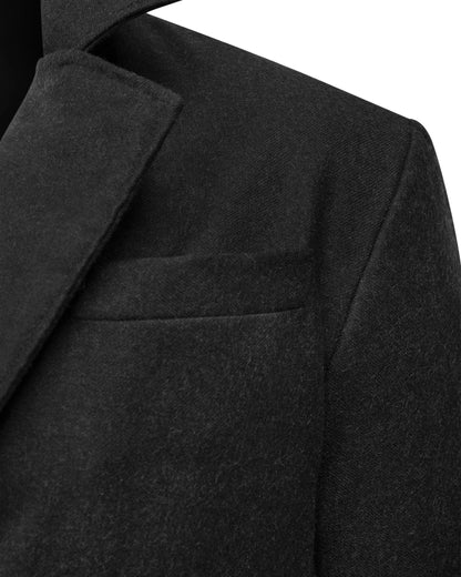 Casaco St. Moritz em 100% Lã Merino - Cinza Oxford