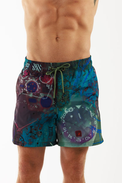 SALIN MILITARY GREEN | Men's Swimwear THE WATCH PRINT