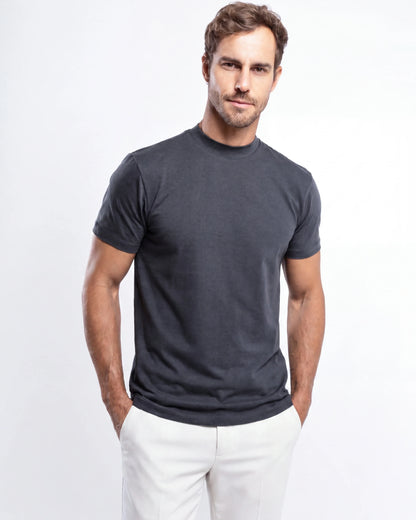 Camiseta Gola Alta Algodão Egípcio - Grant