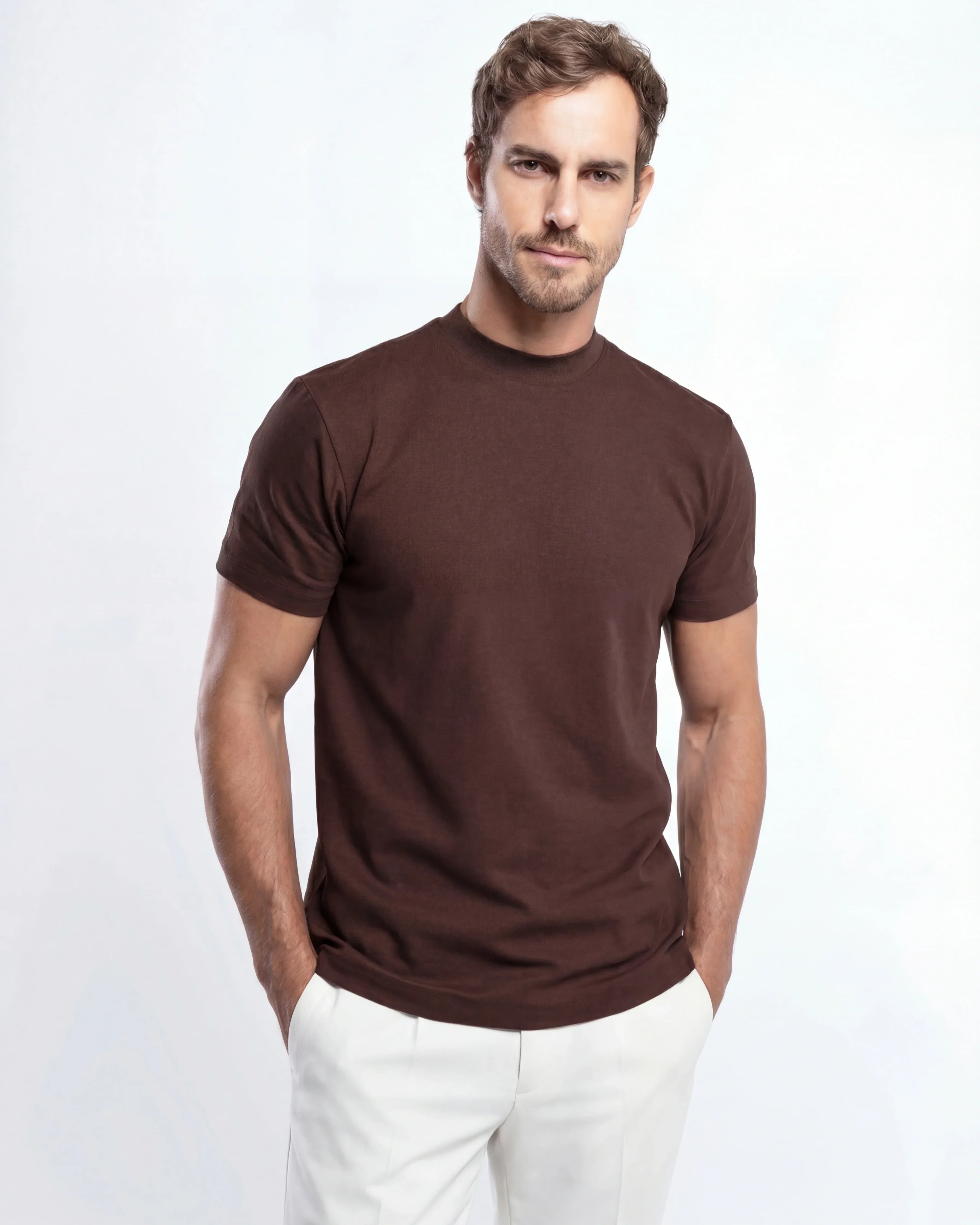 Camiseta Gola Alta Algodão Egípcio - Grant