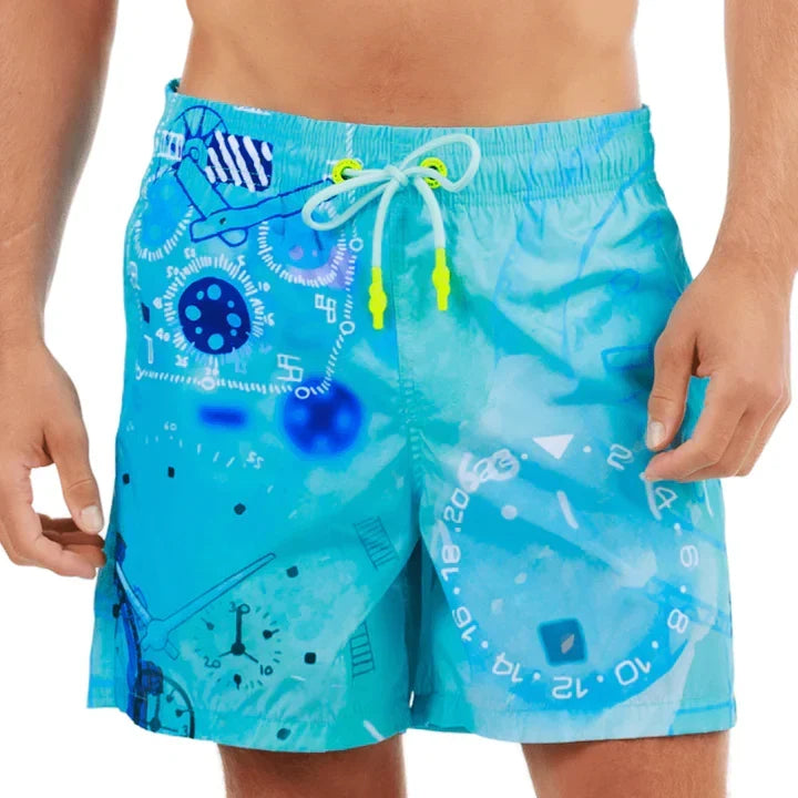 SALIN TIFFANY BLUE | Men's Swimwear THE WATCH PRINT